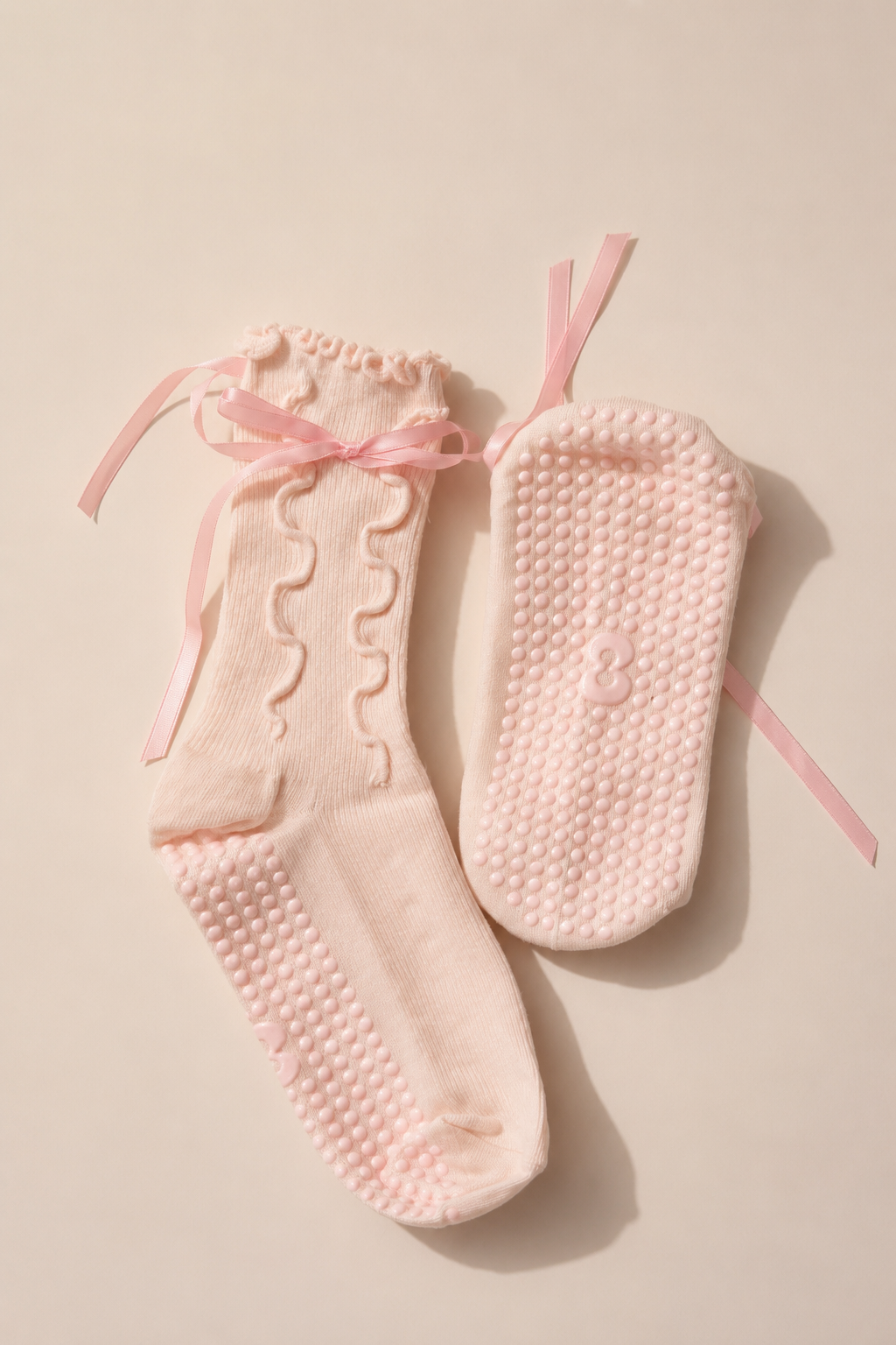 Pink grip socks